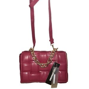 LikeDreams Seatbelt Weave Bag Strap Crossbody Gold Chain Handle Belt Purse New